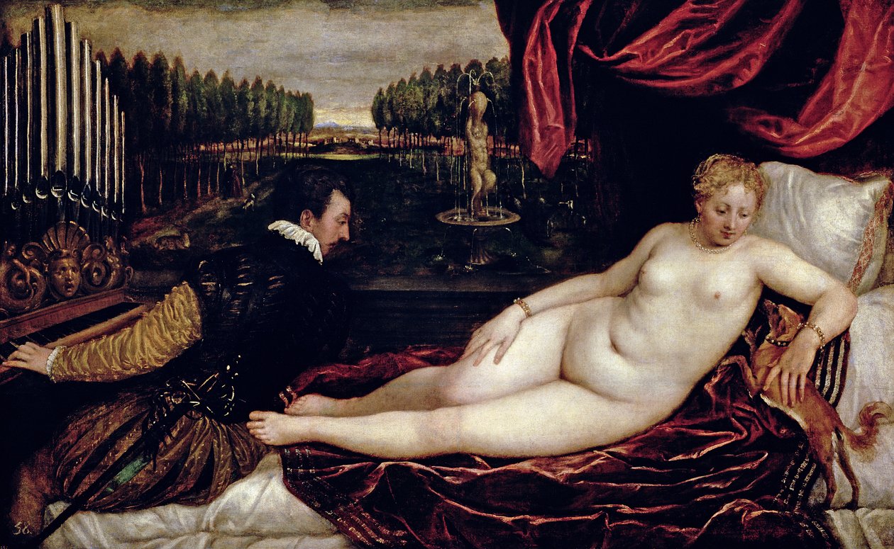 Venüs ve Organist, c.1540-50 by Tiziano Vecelli