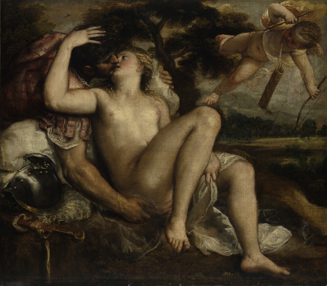 Mars, Venüs ve Aşk Tanrısı, yaklaşık 1530 by Tiziano Vecelli