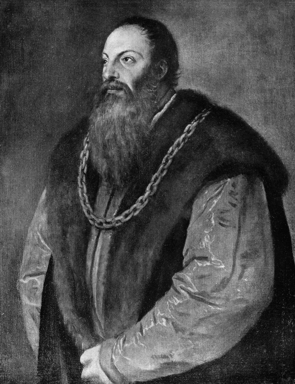 Pietro Aretino, İtalyan yazar, oyun yazarı, şair ve hiciv, c1548-1551 1912. by Tiziano Vecelli