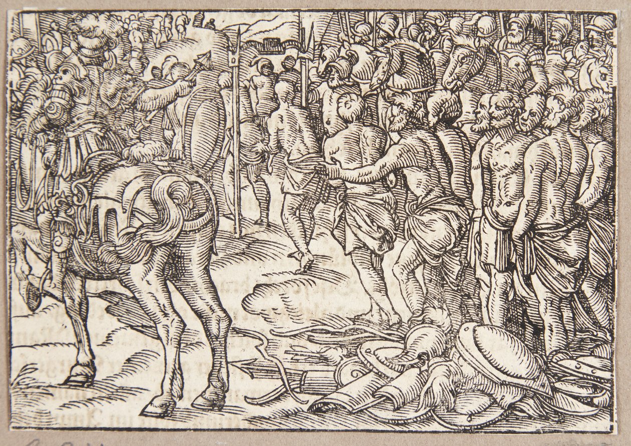 Cincinnatus, åget'in altından geçene kadar aequierne'yi düzenler by Tobias Stimmer