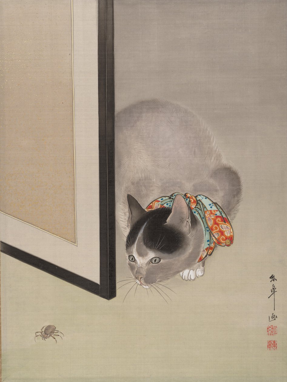 Örümcek İzleyen Kedi, ca. 1888-92. by Toko Oide