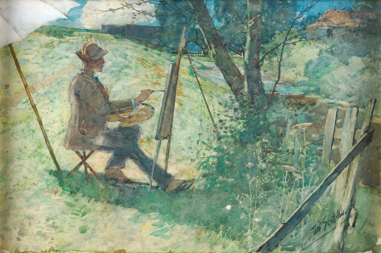 Bir Yanıktan Ressam Tablosu, 1886 (kağıt üzerinde kabartmalı wc) by Tom Scott