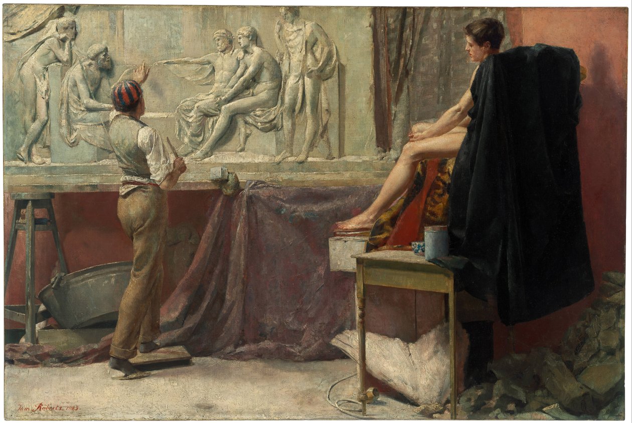 Heykeltıraş stüdyosu, 1885 by Tom Roberts