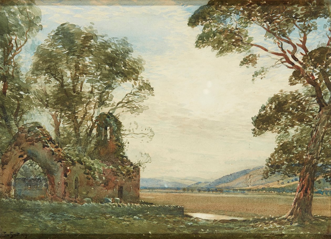 Eski Şapel, Gowrie Carse (suluboya) by Tom Scott