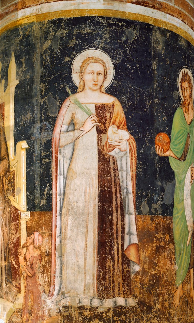 Aziz Agnes Tommaso da Modena (1326-1379), fresk, San Nicolo Kilisesi, Treviso by Tomaso da (late 15th century) Modena