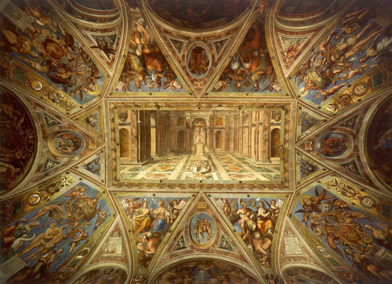 Bóveda de la Estancia de Constantino, Triunfo de la Religión Cirstiana by Tommaso Laureti
