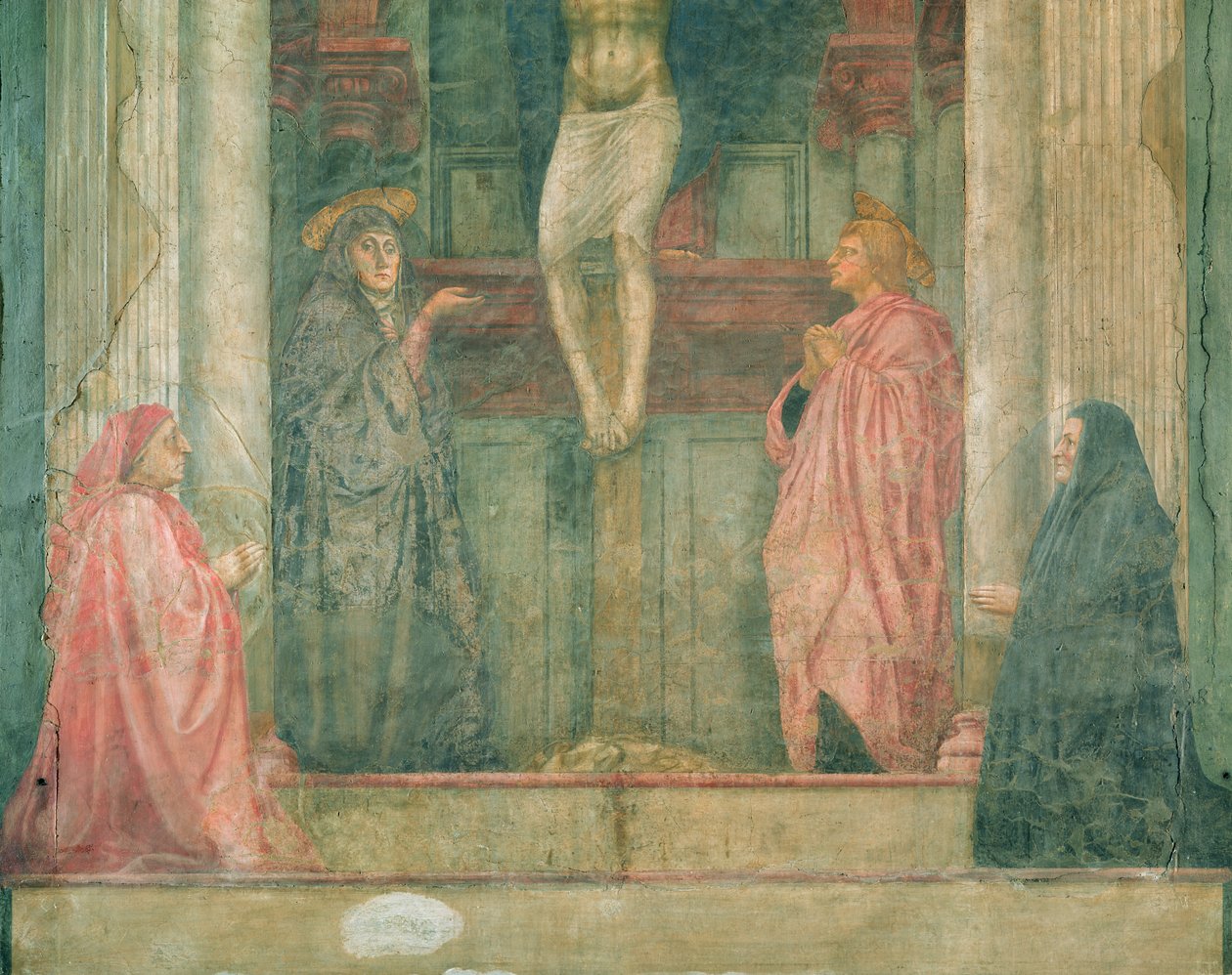 The Trinity, 1427-28 (detay) (ayrıca bkz. 173689-91, 200125-200130) by Tommaso Masaccio