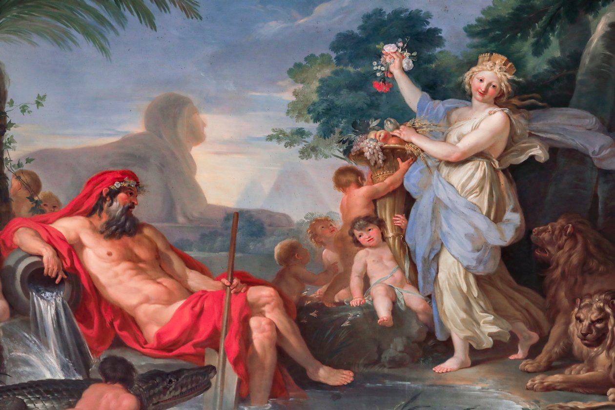 Nil Nehri ve Tanrıça Kibele 1779 - 1780, fresk by Tommaso Conca