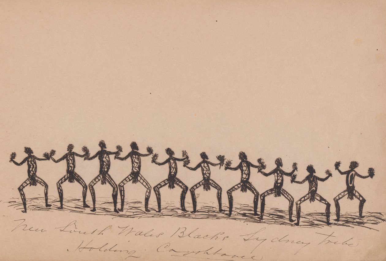 Kwatkwat halkı - Yeni Güney Galler Siyahları - Aborijin aktivitelerinin corroboree-Sketchbook