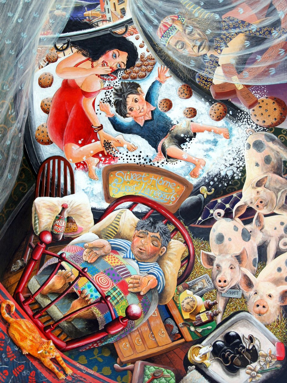 Evans the Death ve Bay Waldo kendi hayallerini kuruyor, 2005 (panelde akrilik) by Tony Todd