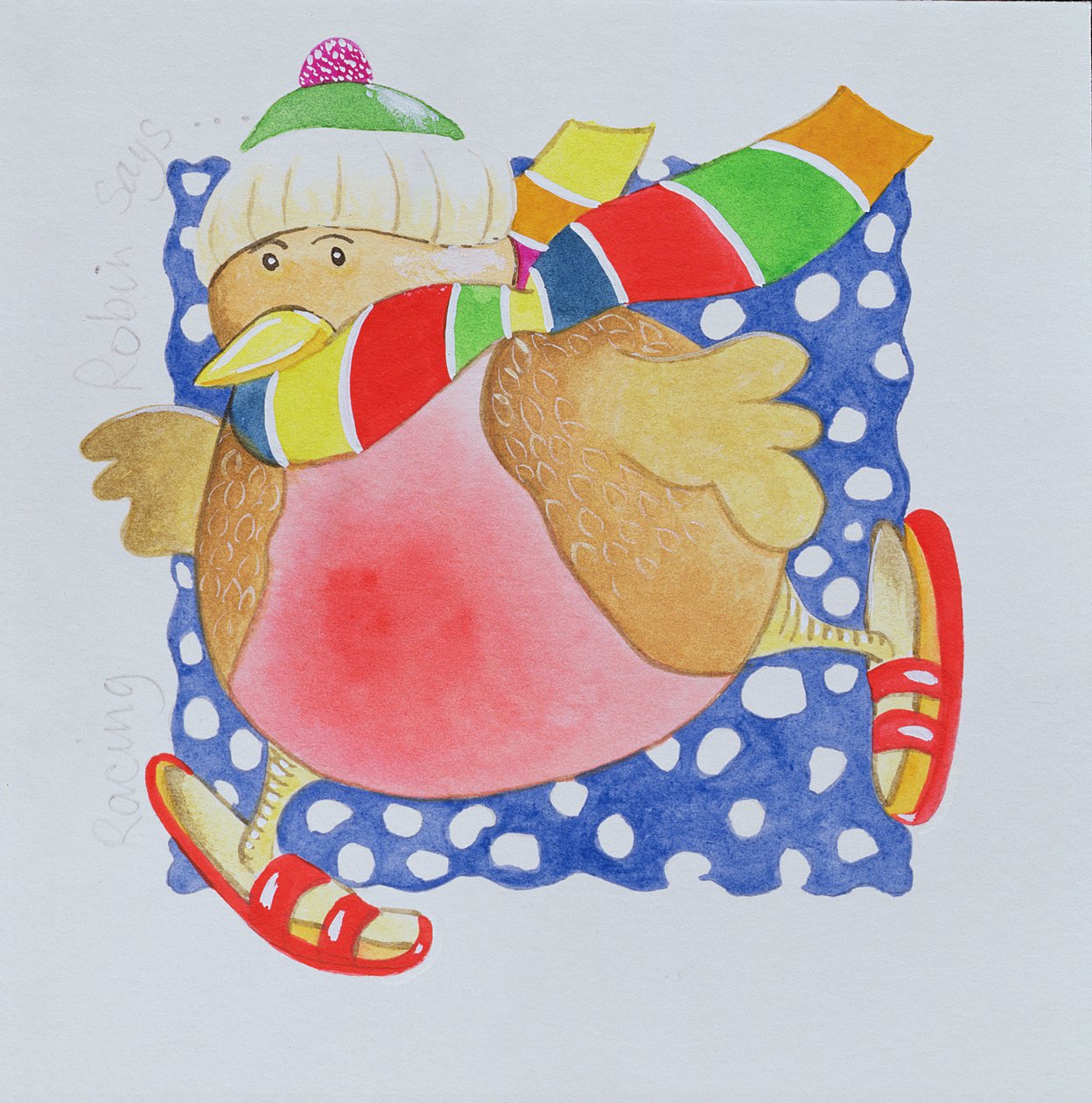 Snow Robin, 2005 (kağıt üzerinde wc) by Tony Todd