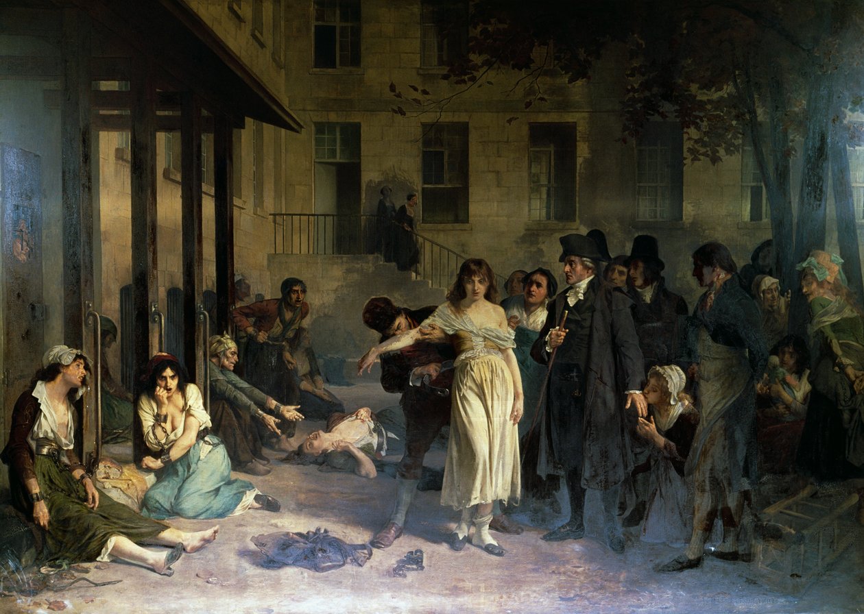 Psikiyatrist Philippe Pinel (1745-1826), 1795