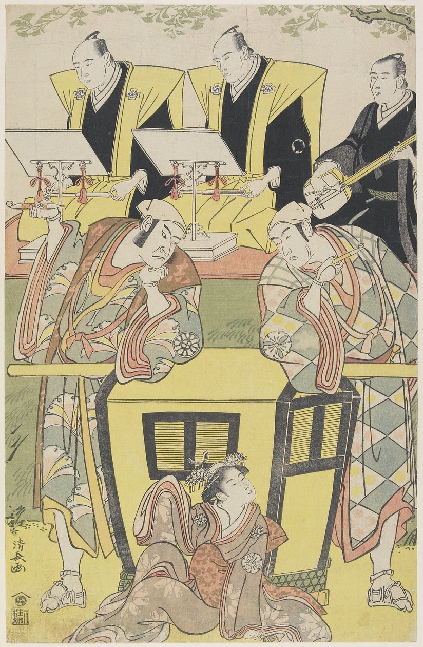 (The Shosa Modori kago iro ni aikata'dan sahne), 1788 by Torii Kiyonaga