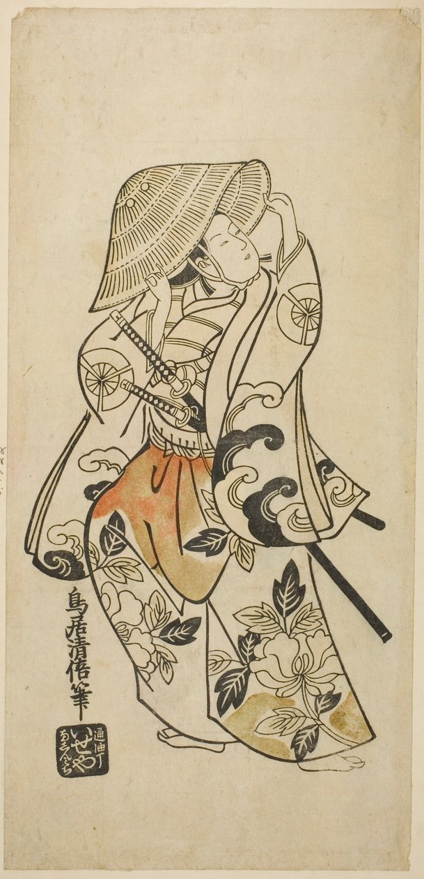 Tanımlanamayan bir rolde Aktör Tamazawa Saijiro by Torii Kiyomasu II