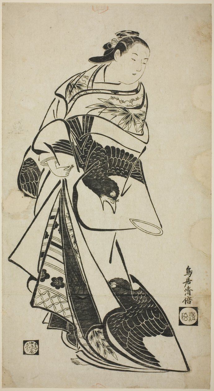 Bir Kadının Ayakta Figürü by Torii Kiyomasu I