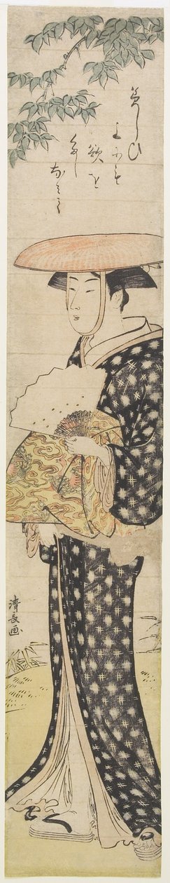 (Ağacın Altında Yürüyen Şapkalı Kadın), 1782 by Torii Kiyonaga