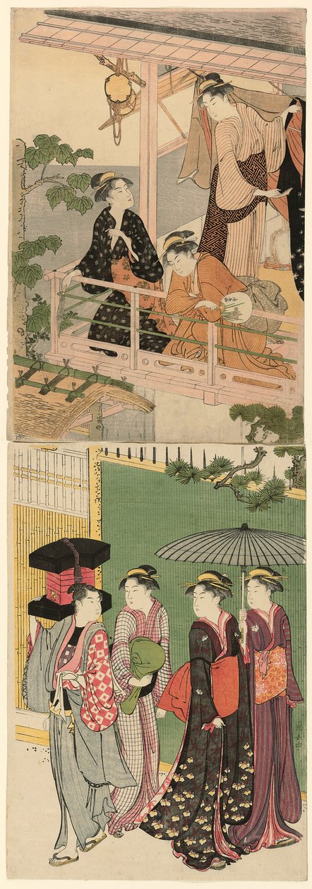 Balkonun Altından Geçen Yelpazeli Seyyar Satıcı by Torii Kiyonaga
