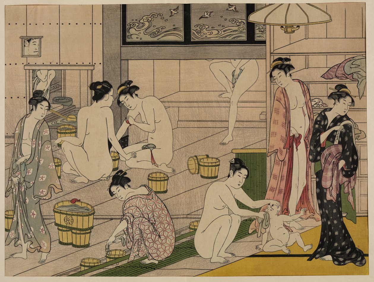 Bathhouse, c.1785 (tahta baskı) by Torii Kiyonaga