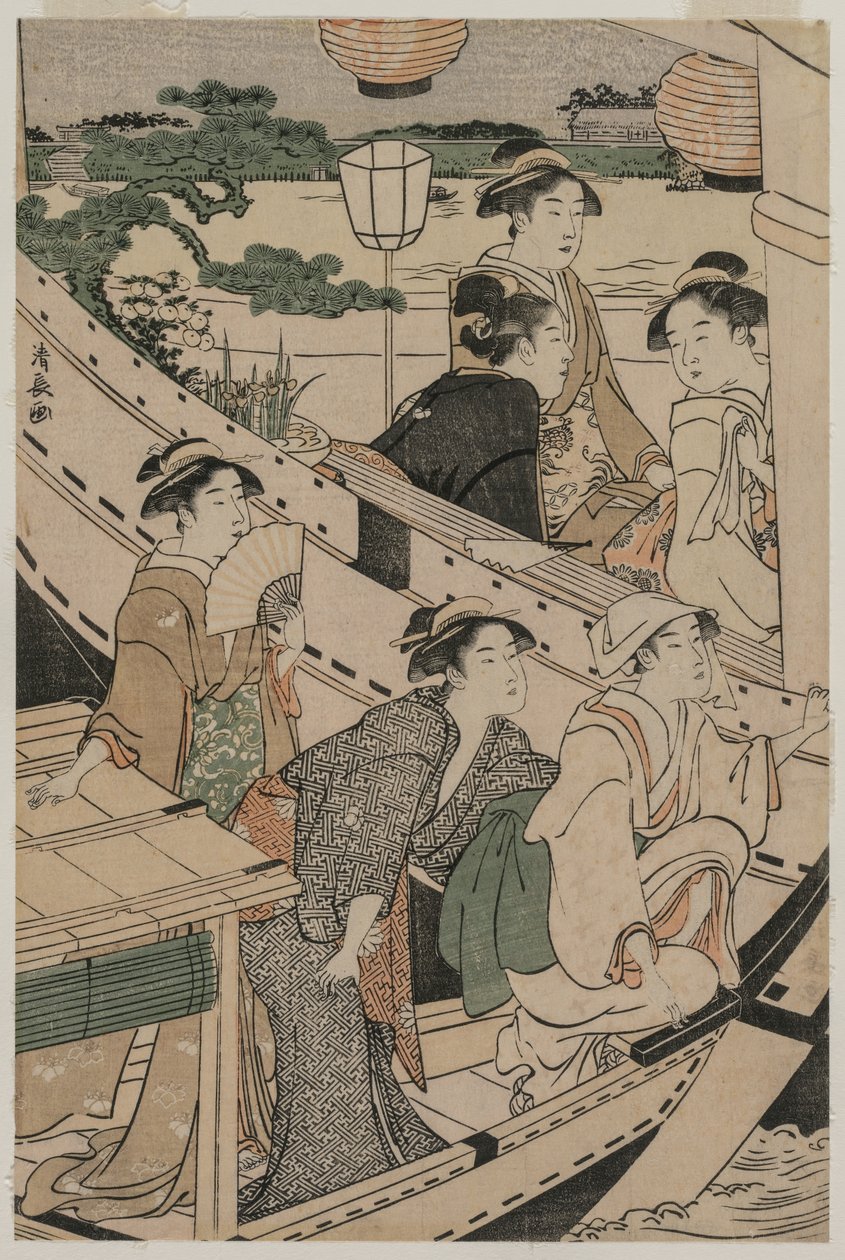 Sumida Nehri üzerinde Tekne Partisi by Torii Kiyonaga