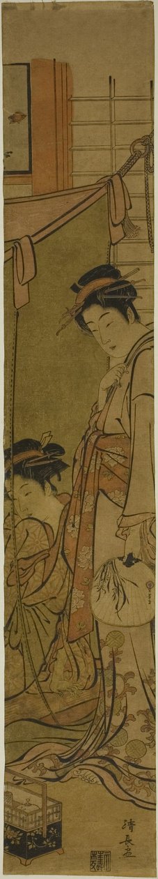 Cibinlik Üzerinden Konuşan Nezaketçiler by Torii Kiyonaga