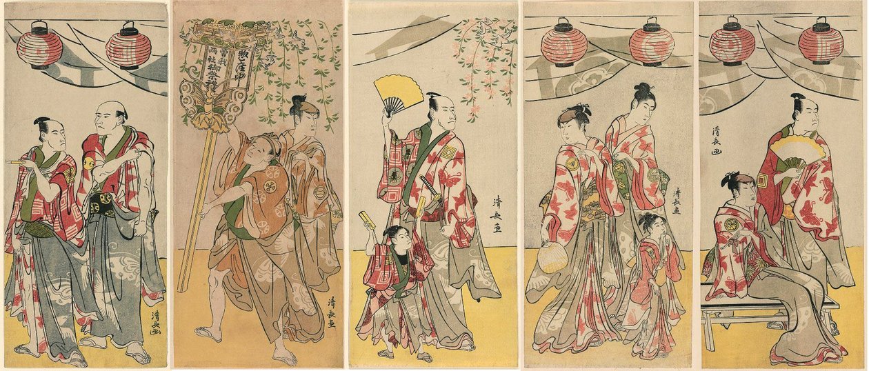 Soga Kardeşlerin Mabedi Festivalini Kutlayan On Bir Oyuncu by Torii Kiyonaga