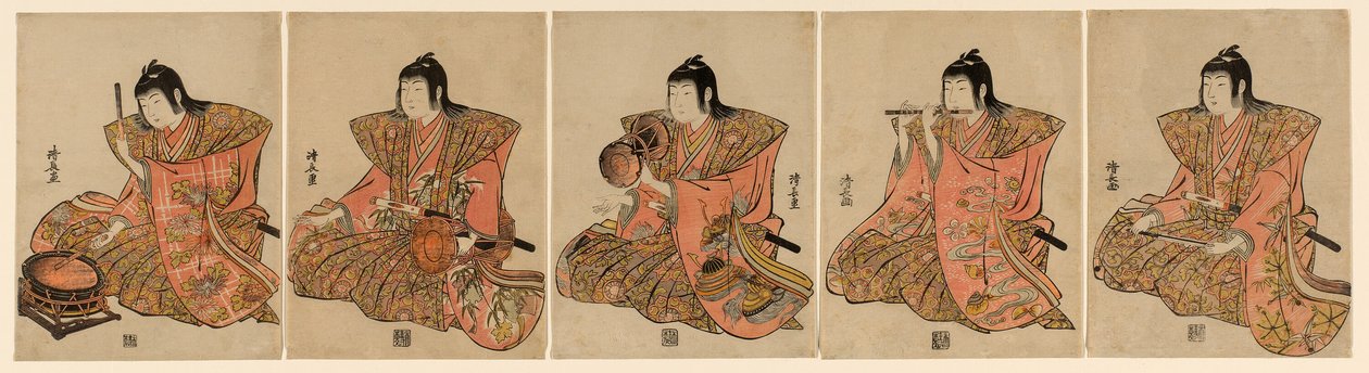 Beş Müzisyen (Gonin bayashi) by Torii Kiyonaga
