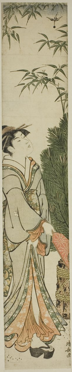 Battledore ve Raketle Oynayan Geyşa by Torii Kiyonaga