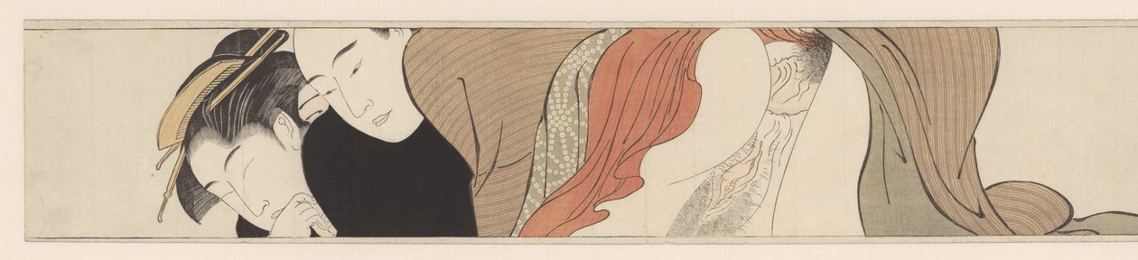Kapalı gözlü geyşa. Sode no maki (dizi adı) by Torii Kiyonaga