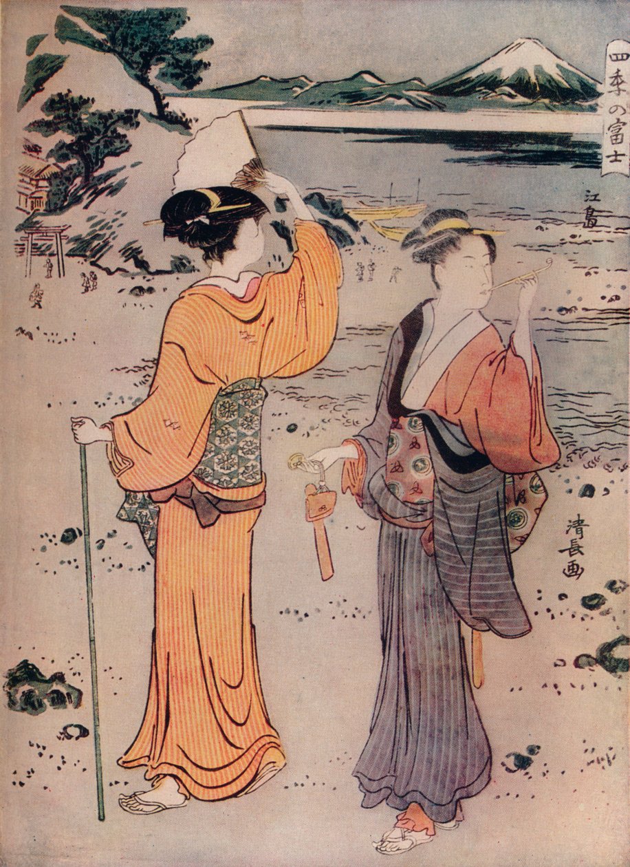 Sahildeki Kızlar, 17. yüzyıl, 1914 by Torii Kiyonaga