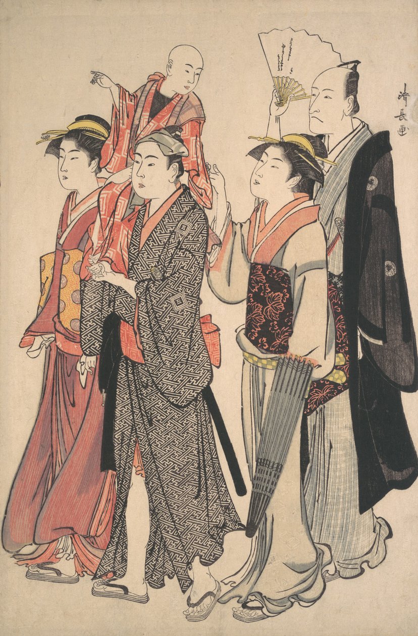 Ichikawa Danjuro V ve Ailesi, 1782. by Torii Kiyonaga