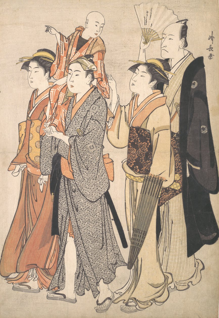 Ichikawa Danjuro V ve Ailesi, 1782. by Torii Kiyonaga