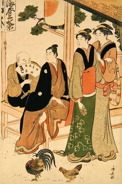 Birbirinizin buluşmasına bakmak (renkli tahta baskı) by Torii Kiyonaga