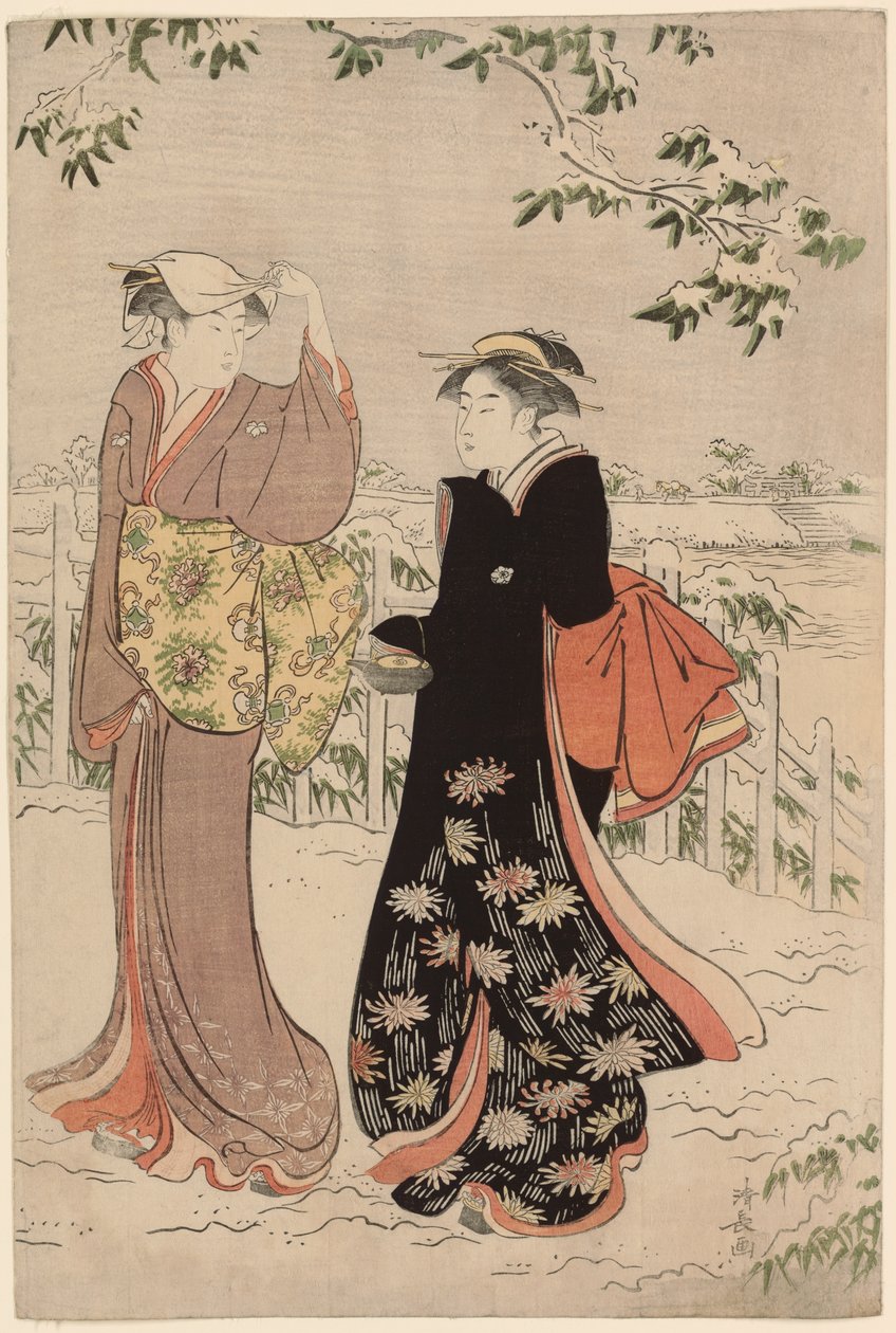 Kar Yağışından Sonra Matsuchi Tepesi by Torii Kiyonaga