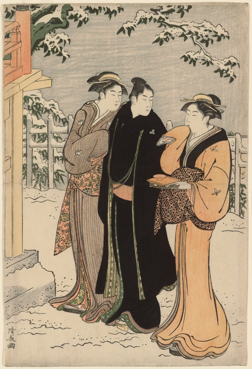 Kar Yağışından Sonra Matsuchi Tepesi by Torii Kiyonaga