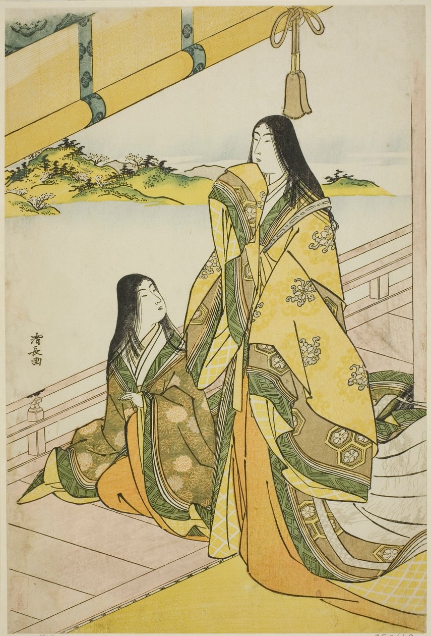 Sei Shonagon ve Arkadaşı, adsız bir saray hanımları dizisinden by Torii Kiyonaga