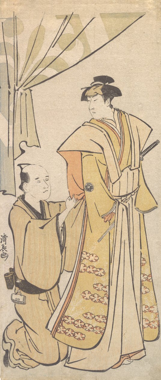 Bir Görevli ile Aktör Nakamura Riko I, yaklaşık. 1784. by Torii Kiyonaga