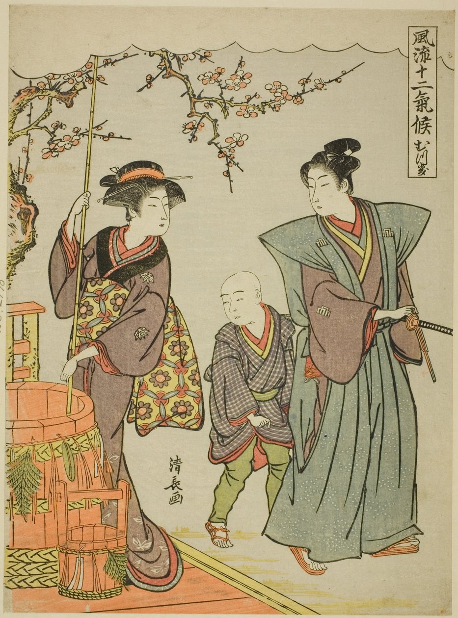 İlk Ay (Mutsuki), "Modaya Uygun On İki Mevsim (Furyu juni kiko)" serisinden by Torii Kiyonaga
