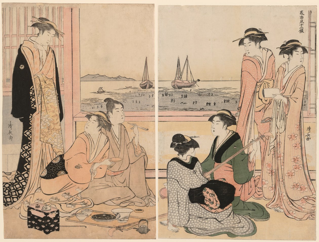 Dördüncü Ay, "Güneyde On İki Ay (Minami juni ko)" dizisinden by Torii Kiyonaga