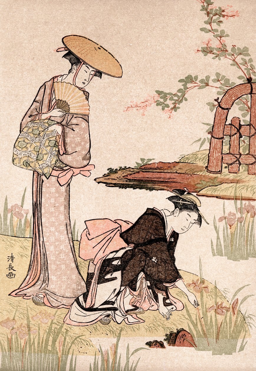 İris Bahçesi, c1775-1815. by Torii Kiyonaga