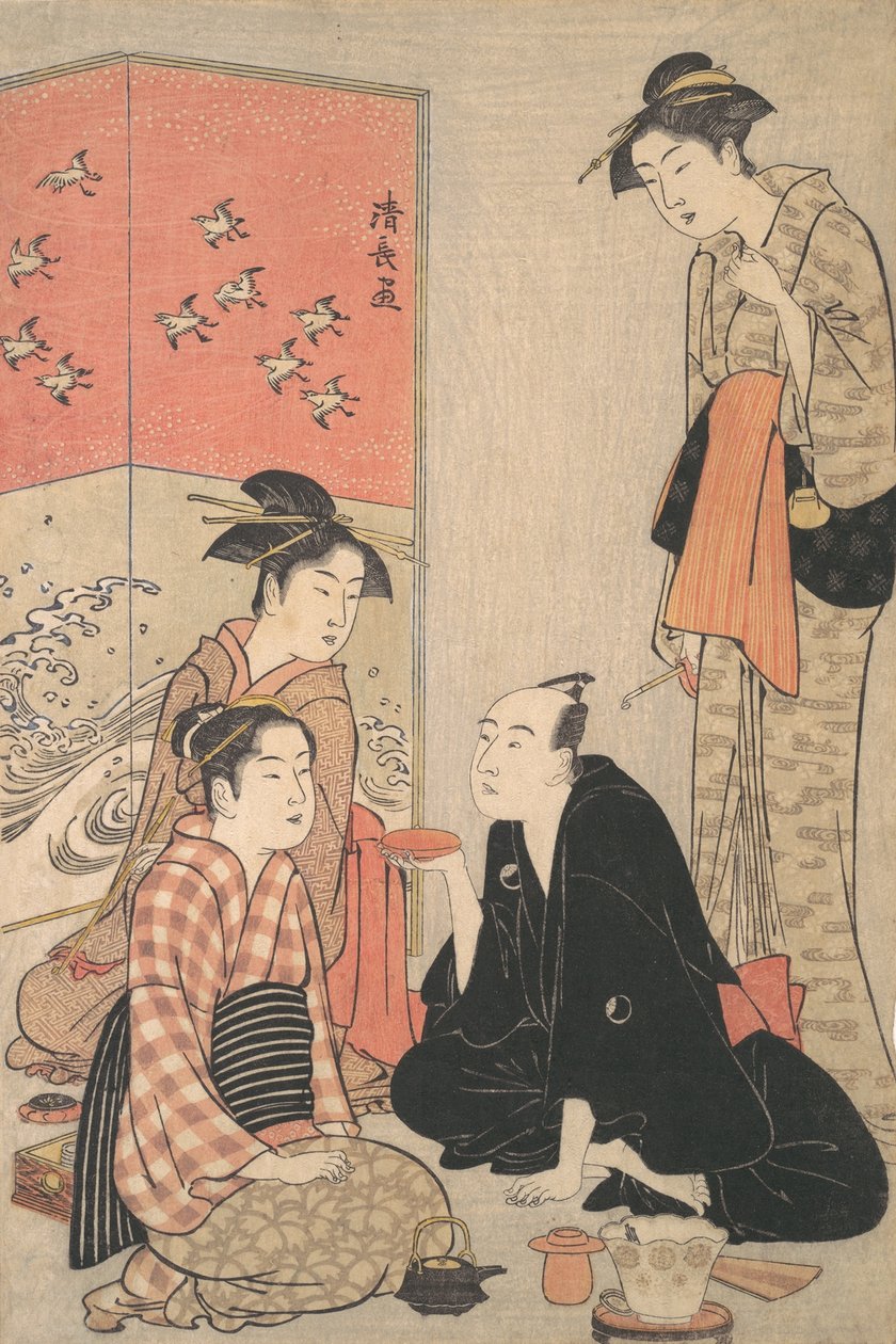 Kabuki Aktörü Sawamura Sojuro III ve Courtesans, ca. 1783-84. by Torii Kiyonaga