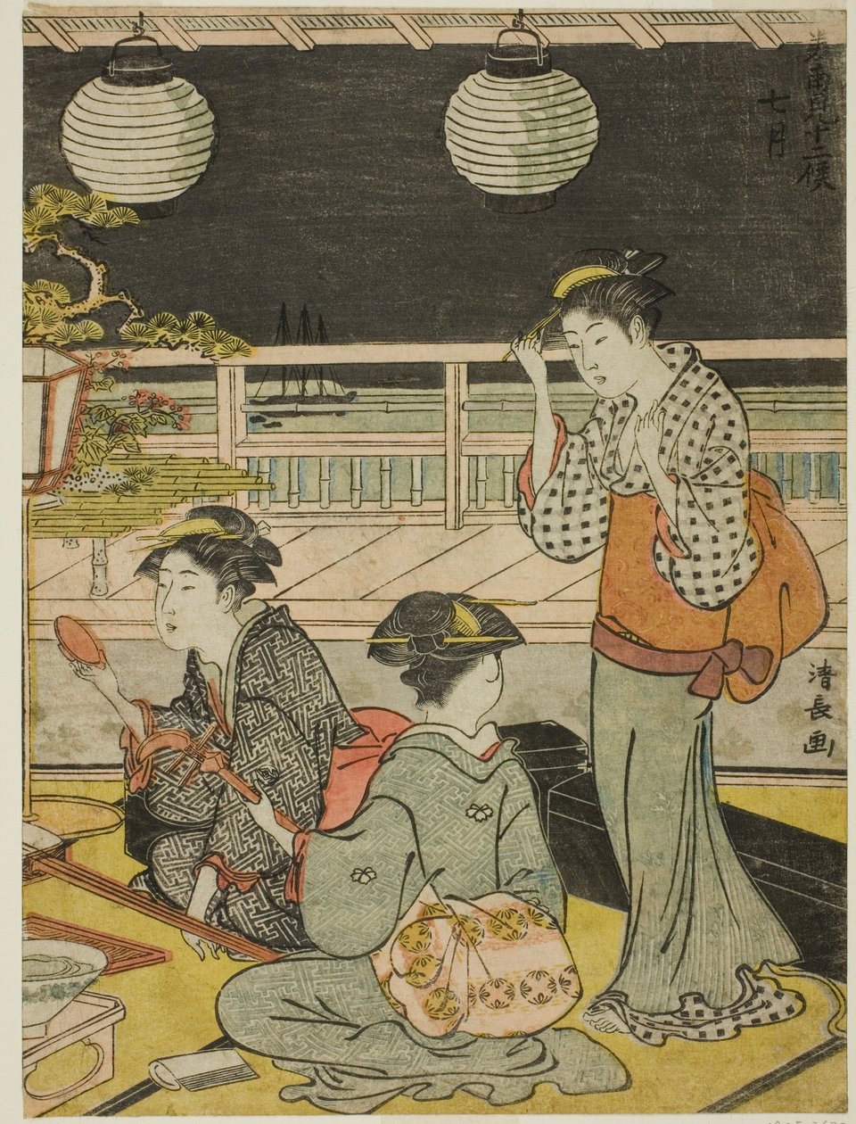 Yedinci Ay (Shichigatsu), "Güneyde On İki Ay (Minami juni ko)" dizisinden by Torii Kiyonaga