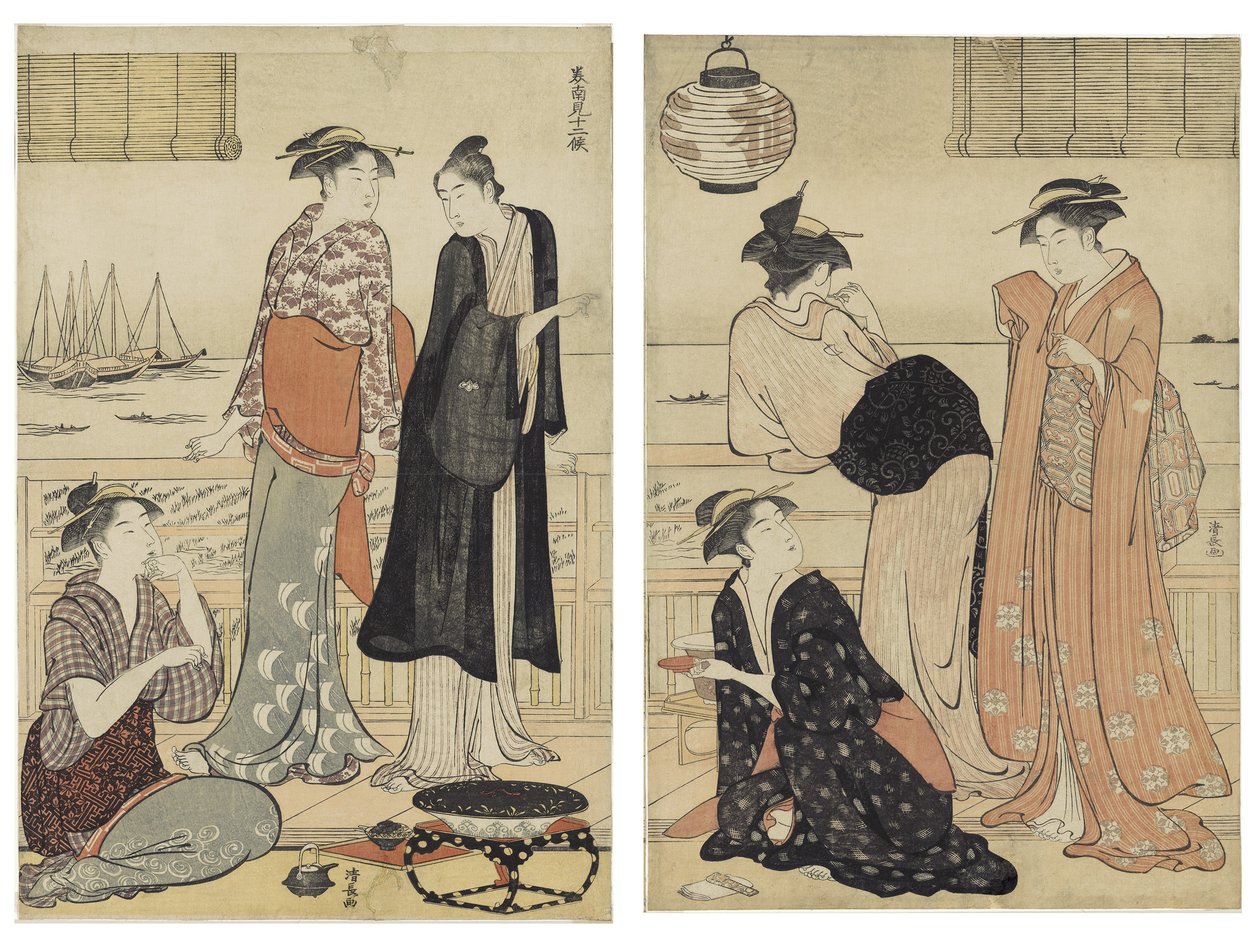 Güneyde On İki Ay dizisinden Altıncı Ay by Torii Kiyonaga