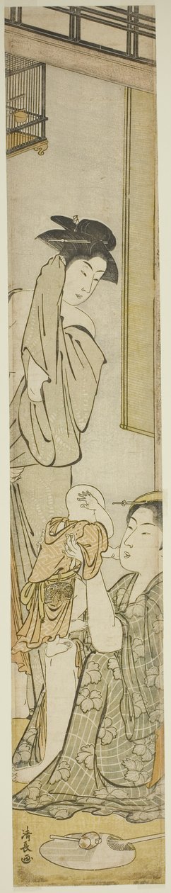 Banyodan Sonra İki Kadın ve Bir Çocuk by Torii Kiyonaga