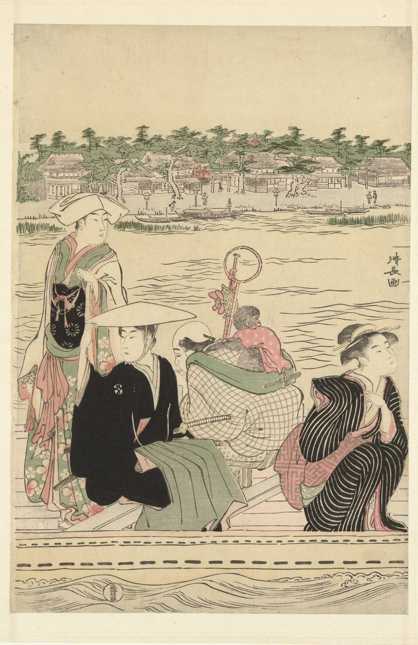 Sumida Nehri üzerinde Feribot by Torii Kiyonaga