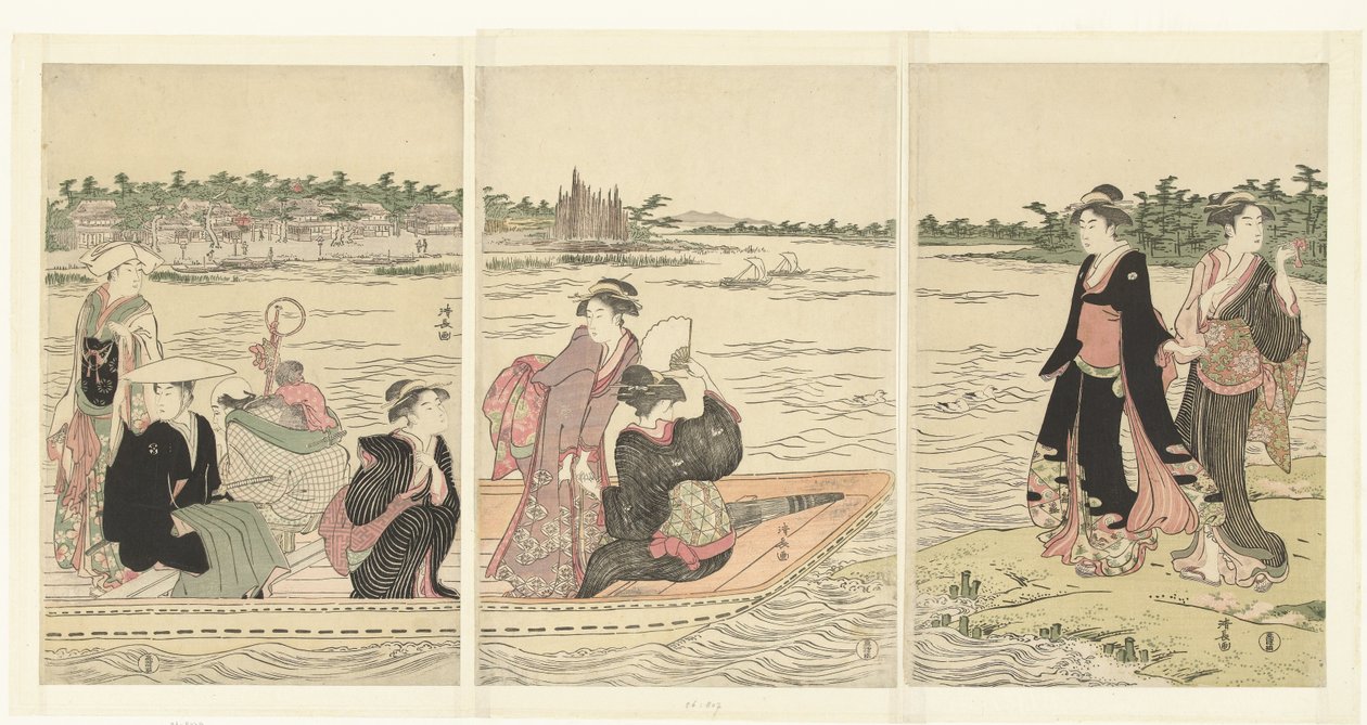 Sumida Nehri üzerinde Feribot by Torii Kiyonaga