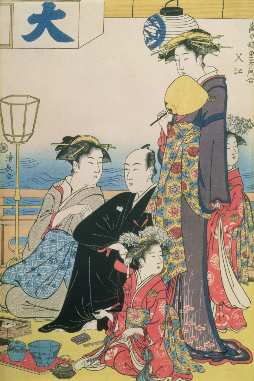 Eşcinsel Mahallelerinin Kadınları, bir diptikin sağ paneli (renkli tahta baskı) (ayrıca bkz. 114571) by Torii Kiyonaga