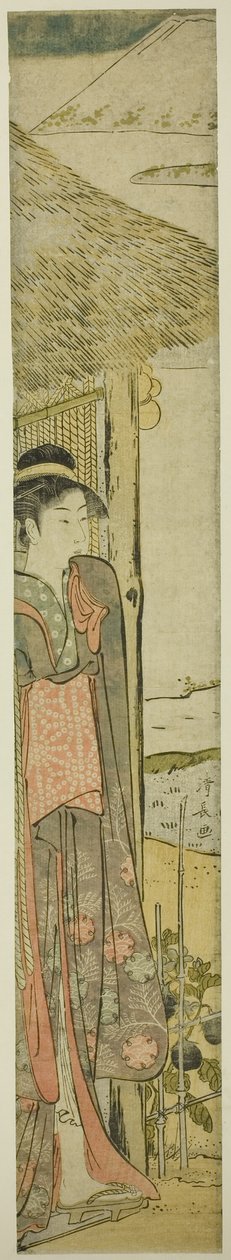 Yeni Yılın İlk Rüyasının Sembolleri Olan Genç Kadın by Torii Kiyonaga