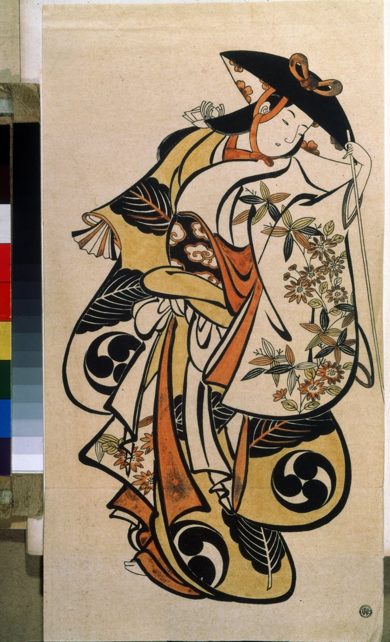 Kadını oynayan erkek oyuncu. Torii Kiyonobu the Elder (1664-1729) tarafından yazdırın by Torii Kiyonobu I