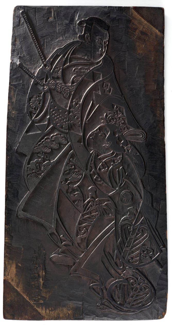 Bir erkek ve bir kız olmak üzere iki figür tasarımı, Edo dönemi, ca.1685-1729. by Torii Kiyonobu I