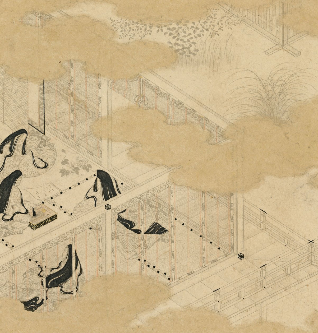The Tale of Genji Genji monogatari gajo, 17. yüzyılın başlarından sahne albümleri. by Tosa Mitsunori